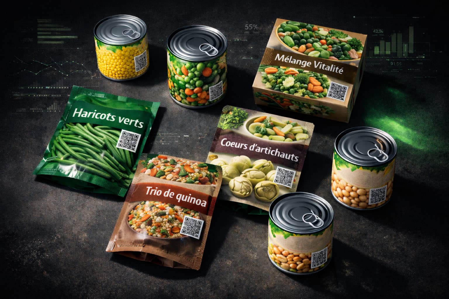 Food packaging with a Digital Link QR Code printed on the label