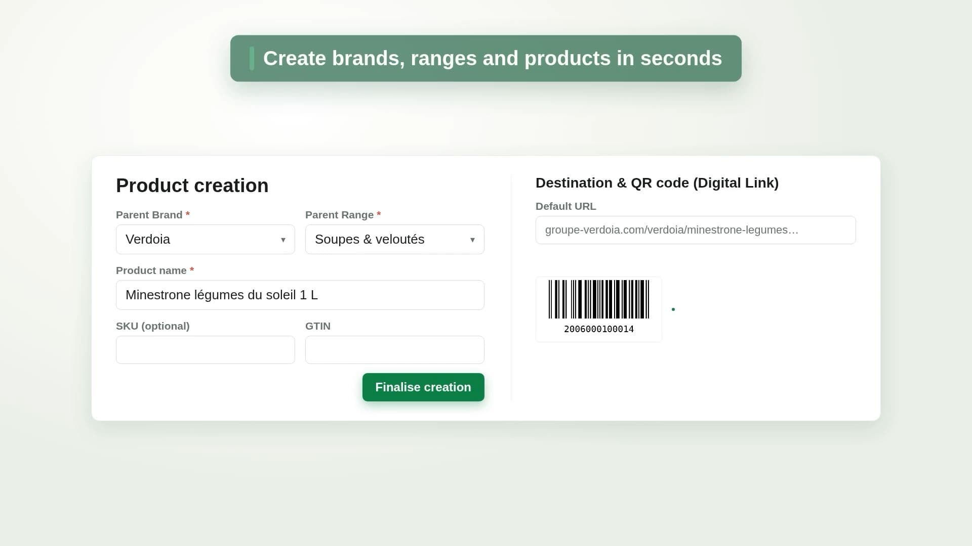 Unitag console tour: packaging catalogue, Digital Link product creation, QR Code and healthcheck