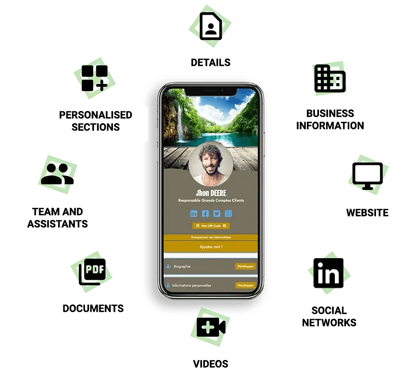 vCard Pro personalization options vCard Pro personalization options